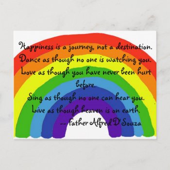 Bg- Happiness Is A Journey Postcard by inspirationrocks at Zazzle
