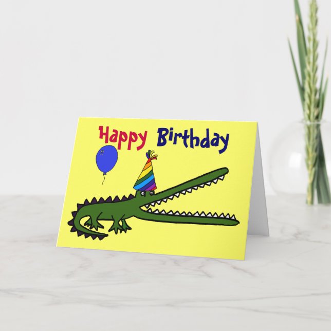 BG- Happy Birthday Crocodile Card (Front)