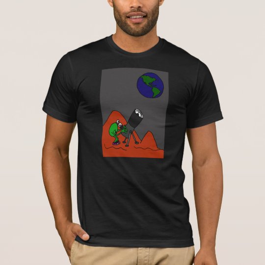 BG- Martian Looking Through Telescope Cartoon T-Shirt