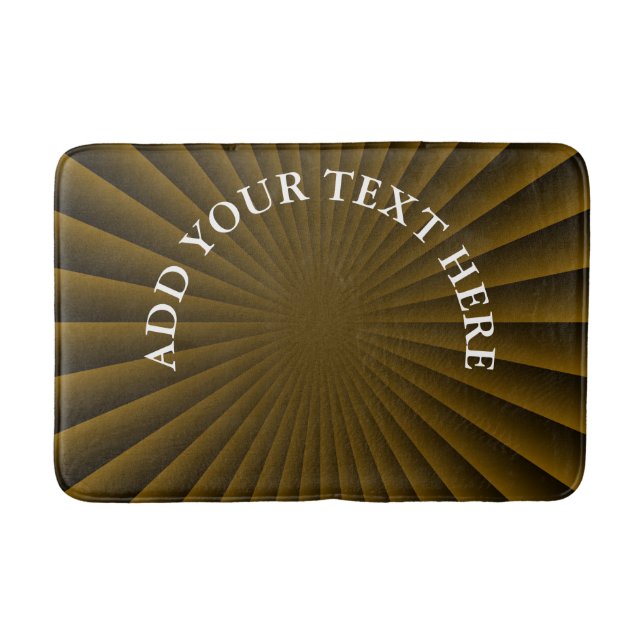 BG RAYS - brown + your text & ideas Bathroom Mat (Front)