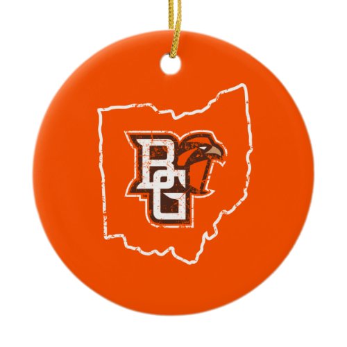 BG State Love Ceramic Ornament