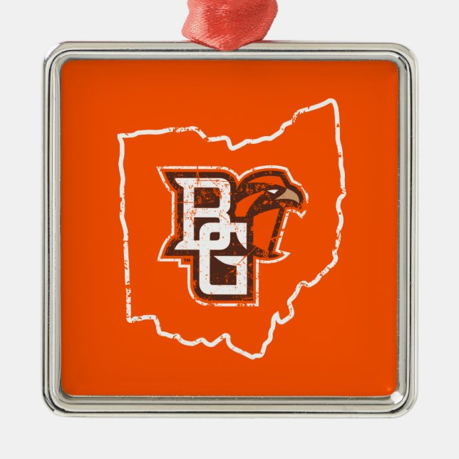 BG State Love Metal Ornament (Front)