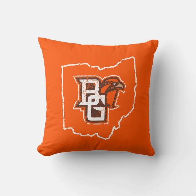 BG State Love Throw Pillow (Front)