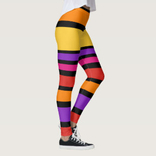 BG Stripes Pattern colored I + your background Leggings