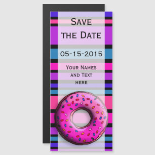 BG Stripes Pattern colored III + your backg. Magnetic Invitation