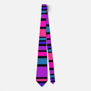 BG Stripes Pattern colored III + your background Neck Tie
