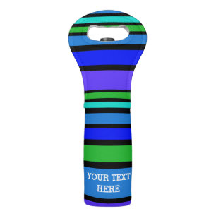 BG Stripes Pattern colored IV + your backgr. Wine Bag
