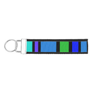 BG Stripes Pattern colored IV + your backgr. Wrist Keychain
