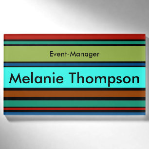 BG Stripes Pattern colored XII + your back & idea Name Tag