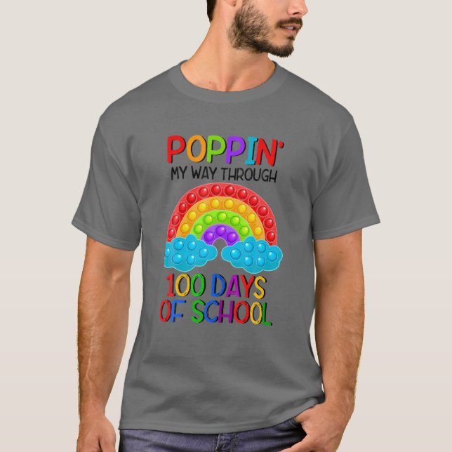 Bgl3 Poppin My Way Through 100 Days Of School Popi T-Shirt (Front)