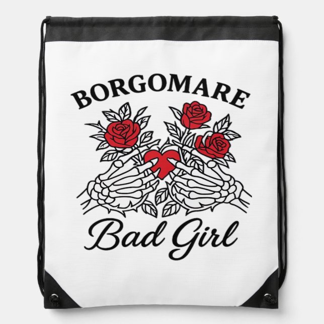 Bgm Bad Girl II Classic - Skeleton Heart Hands  Drawstring Bag (Front)