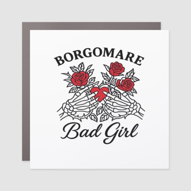 Bgm Bad Girl II Skeleton Heart Hands Edgy Vibe Car Magnet (Front)