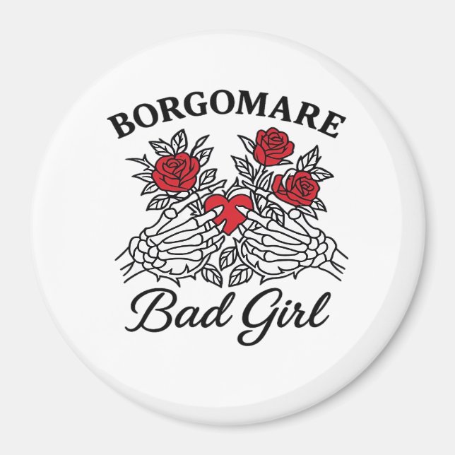 Bgm Bad Girl II Skeleton Heart Hands Edgy Vibe Magnet (Front)