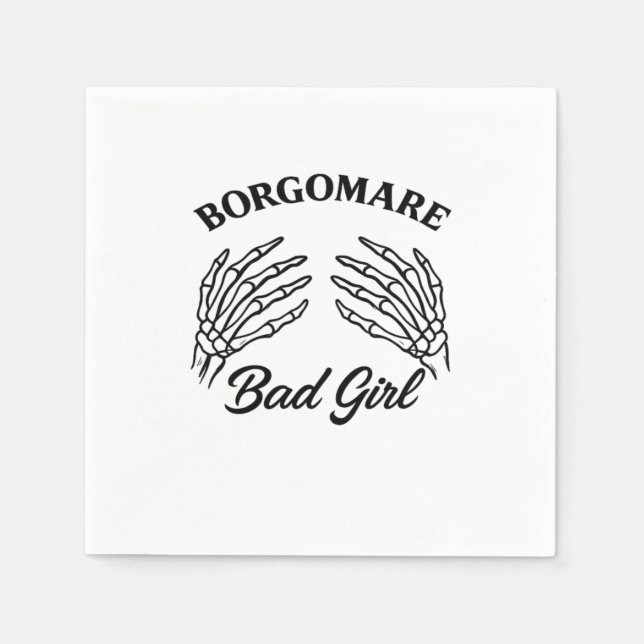 Bgm Bad Girl II Skeleton Heart Hands Edgy Vibe Napkins (Front)