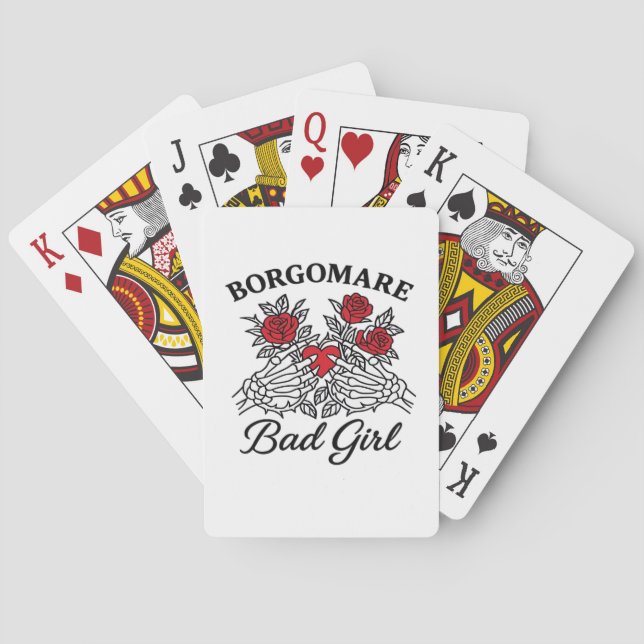Bgm Bad Girl II Skeleton Heart Hands Edgy Vibe Poker Cards (Back)