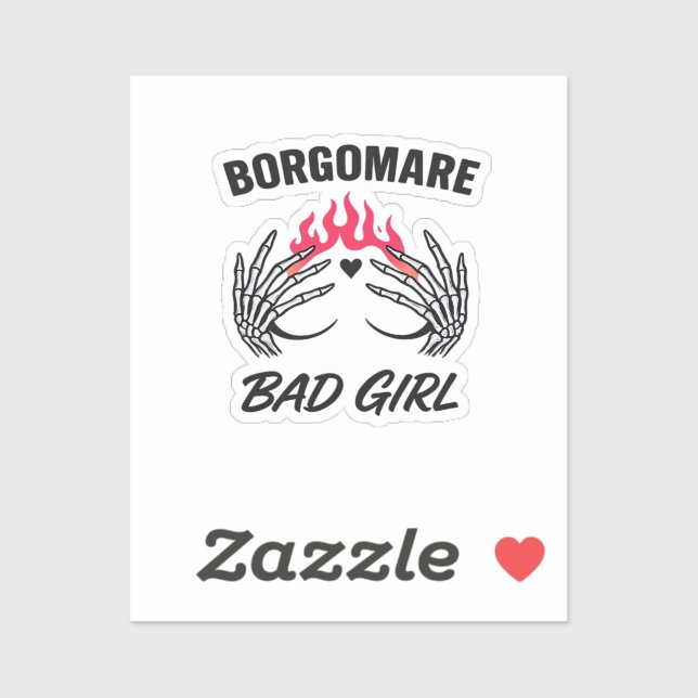 Bgm Bad Girl II Skeleton Heart Hands Edgy Vibe Sticker (Sheet)