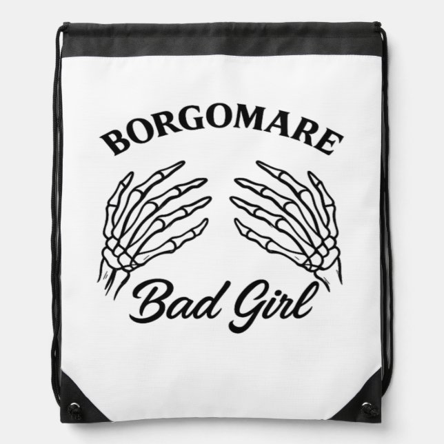 Bgm Bad Girl - Skeleton Heart Hands  Drawstring Bag (Front)