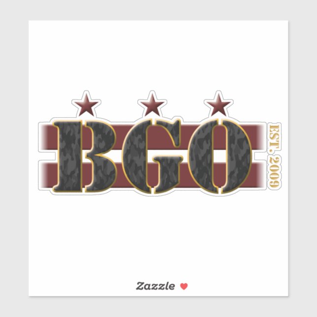 BGO Logo Vinyl Sticker (8" x 8" transparent) (Sheet)