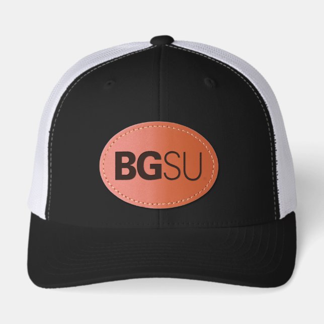 BGSU Institutional Logo Leather Patch Hat (Front)