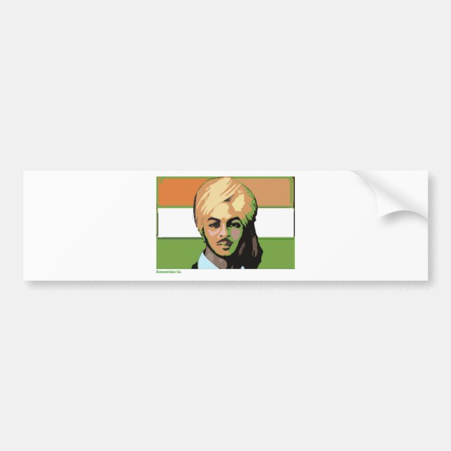 Bhagat Singh: A Revolutionary Hero Bumper Sticker (Front)