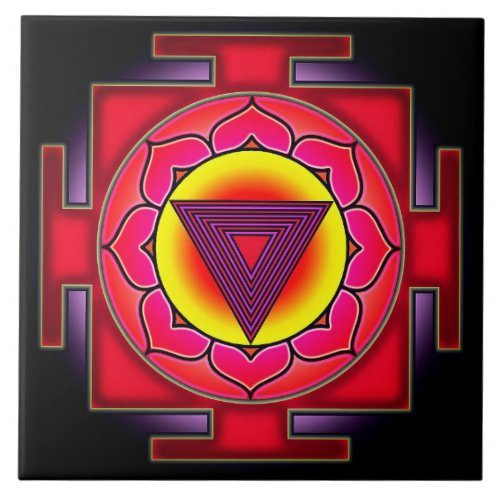 Bhairavi Yantra symbol Ceramic Tile