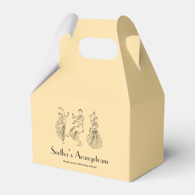 Bharatanatyam Arangetram custom name Favor Boxes (Front Side)