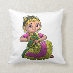 Bharatanatyam Dancer Throw Pillow