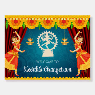 Bharatnatyam welcome signs Indian Arangetram signs
