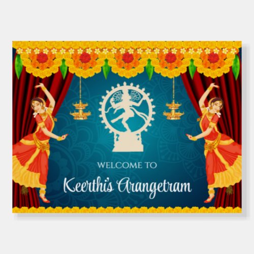 Bharatnatyam welcome signs Indian Arangetram signs