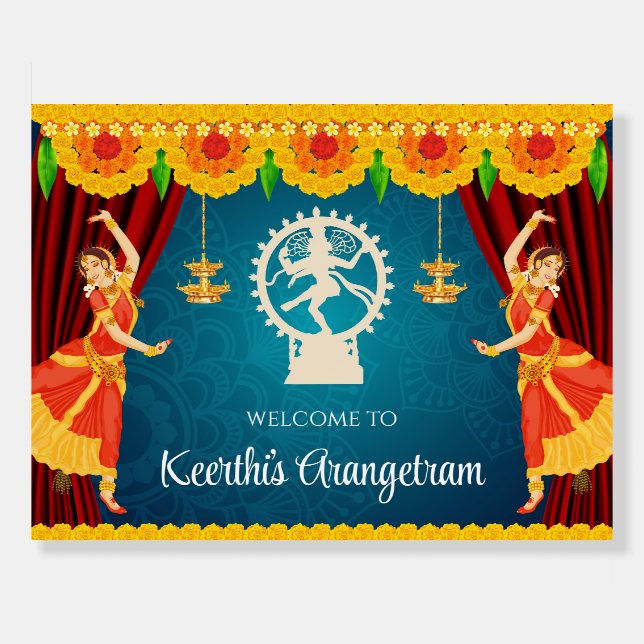 Bharatnatyam welcome signs Indian Arangetram signs (Front)