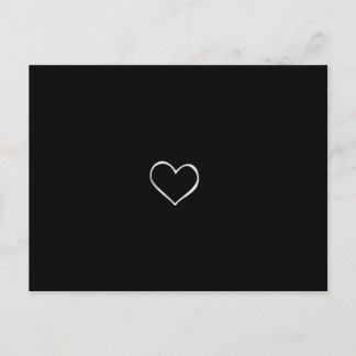 BHBL black background white heart classic love fli Postcard