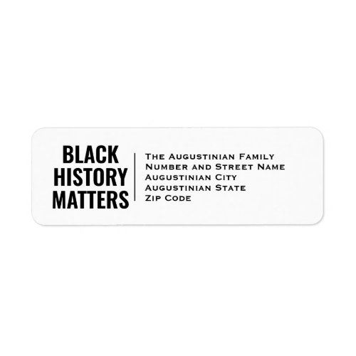 BHM BLACK HISTORY MATTERS Return Address Label