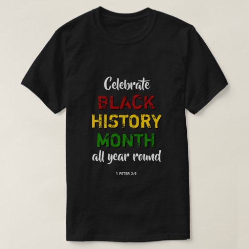 BHM Celebrate Black History Month Bible Christian T_Shirt