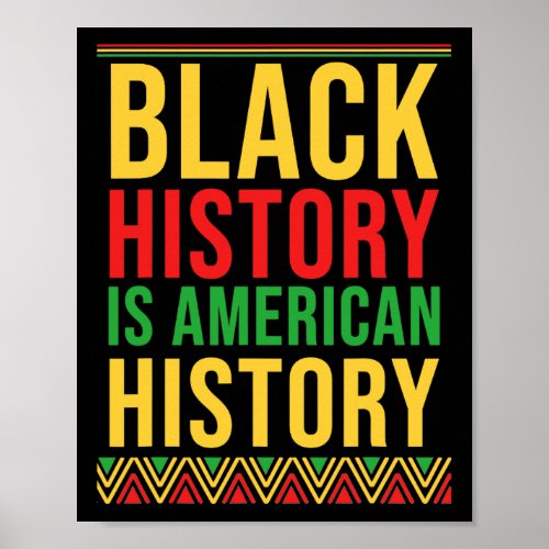 Bhm Gift Black History Is American History African Poster