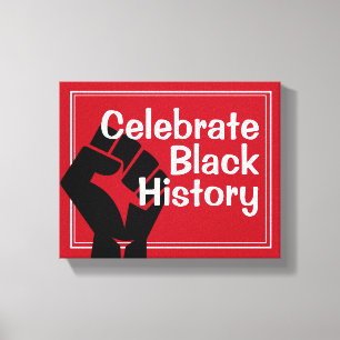 BHM Motivational Red CELEBRATE BLACK HISTORY Canvas Print