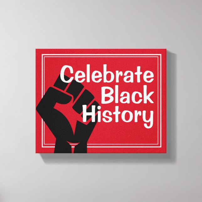 BHM Motivational Red | CELEBRATE BLACK HISTORY Canvas Print (Front)