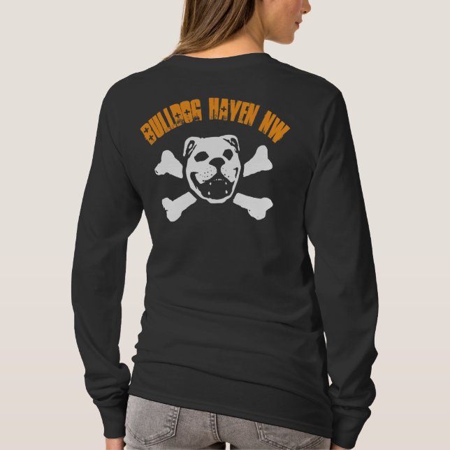 BHNW + Bulldog Skull (orange for dark) T-Shirt (Back)
