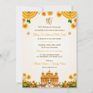 Bhog Sri Akhand Path Sahib Invitation Card