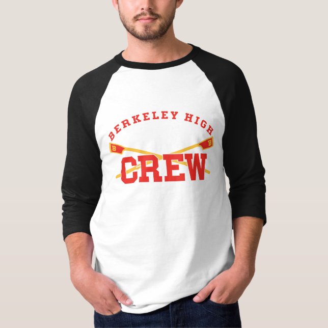 BHS Crew - 3/4 Sleeve w/Retro Logo - Mens/Unisex T-Shirt (Front)