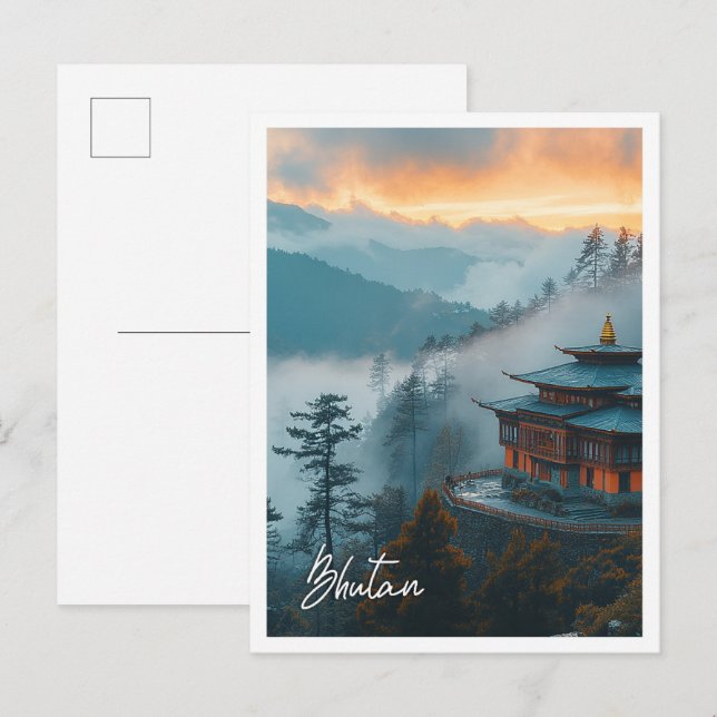 Bhutan beautiful tourist place postcard (Front/Back)