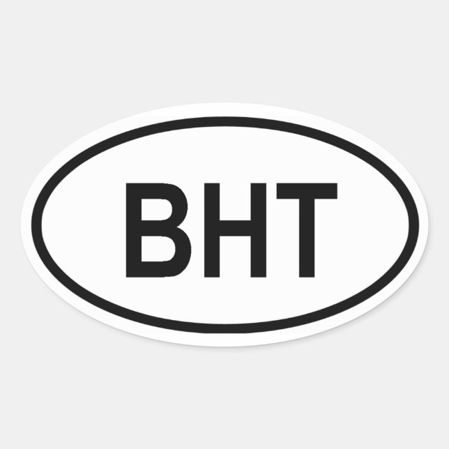 Bhutan "BHT" Oval Sticker (Front)