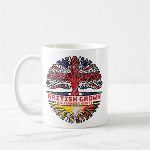 Bhutan Bhutanese British UK Tree Roots Flag Coffee Mug