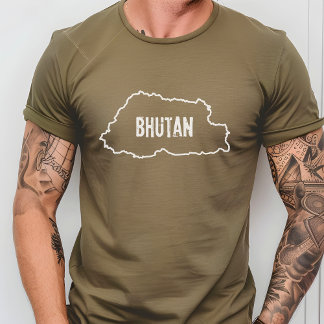 Bhutan Country Map Shirt Bhutanese Outline T-Shirt