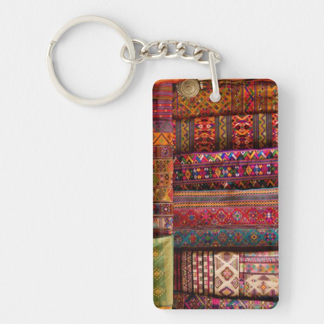 Bhutan fabrics for sale keychain (Front)