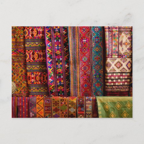 Bhutan fabrics for sale postcard