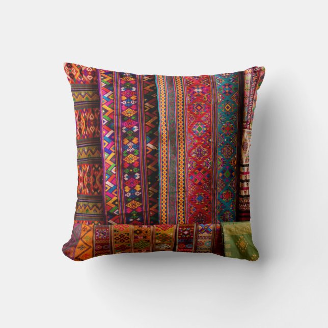 Bhutan fabrics for sale throw pillow (Front)