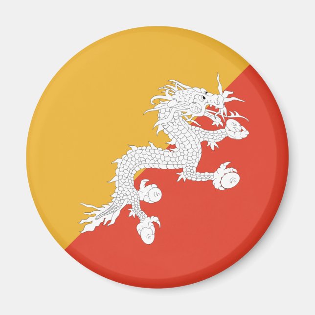 Bhutan Fisheye Flag Magnet (Front)