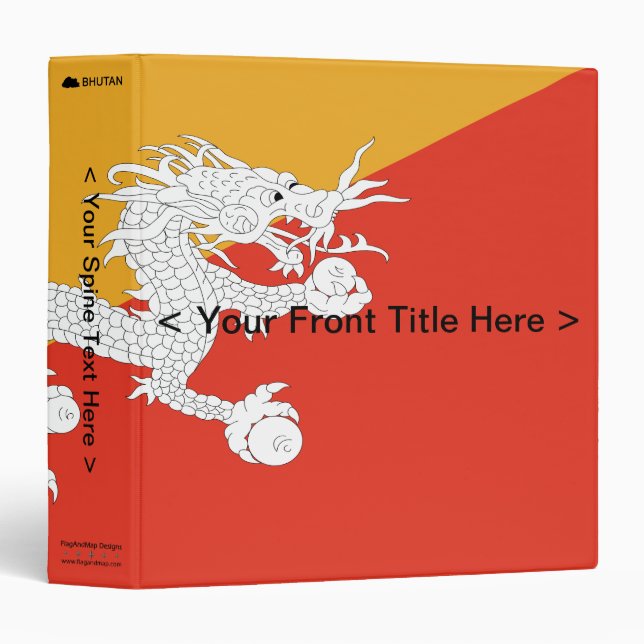 Bhutan Flag Binder (Front/Spine)