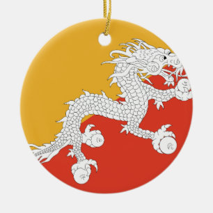 Bhutan Flag Ceramic Ornament