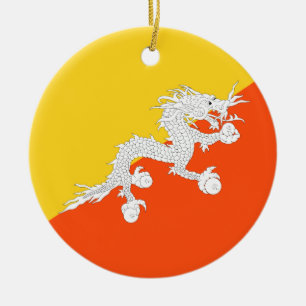 Bhutan flag ceramic ornament